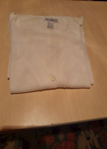 Mango Basics Düğmeli Beyaz V Yaka Kadın Hırka - Görsel 6