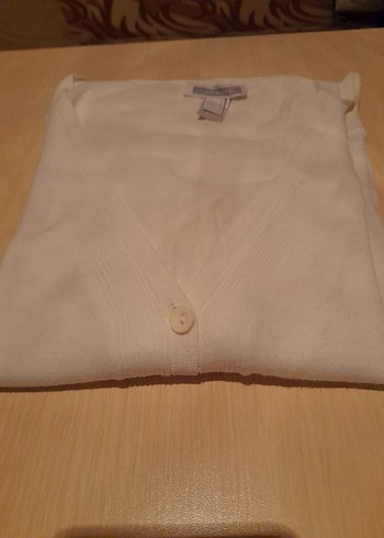 Mango Basics Düğmeli Beyaz V Yaka Kadın Hırka - Görsel 5