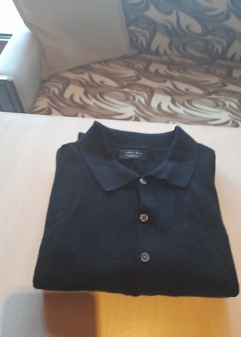 Siyah Erkek Polo Tişört Düğmeli - Görsel 2