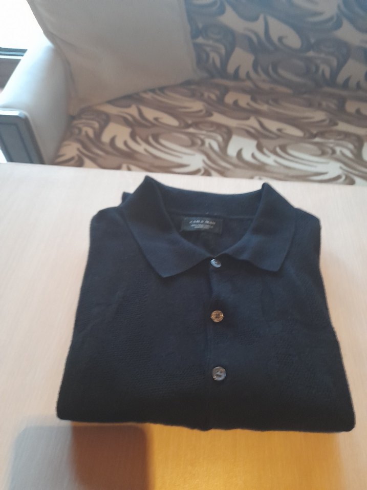 Siyah Erkek Polo Tişört Düğmeli - Görsel 2