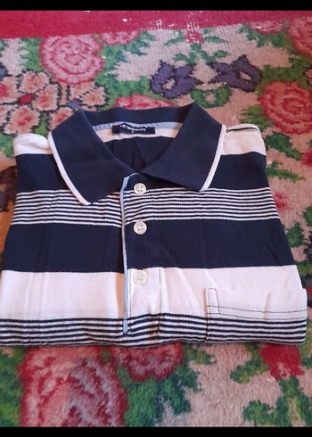 LC Waikiki Gri Çizgili Erkek Polo Yaka Tişört - Görsel 2