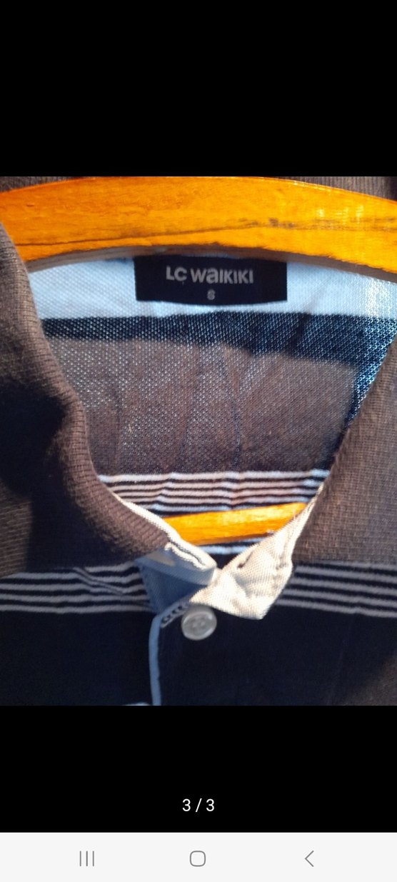 LC Waikiki Gri Çizgili Erkek Polo Yaka Tişört - Görsel 3