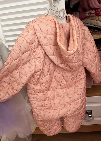 Pembe Bebek Tulumu Kapüşonlu Fermuarlı - Görsel 2