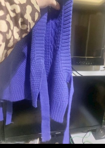 Kadın Mavi Örgü Balıkçı Yaka Süveter - Görsel 2