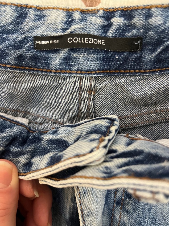 Düğmeli Gri Batik Desenli Kadın Kot Şort - Görsel 2