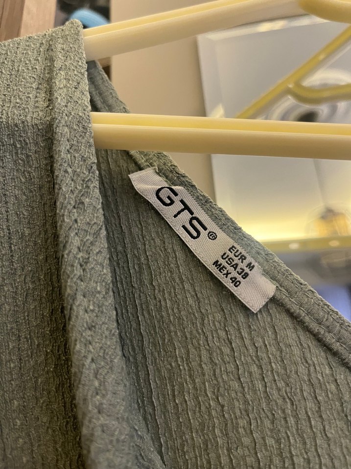 Bej Uzun Keten Elbise, V Yaka, Salaş Kesim - Görsel 3