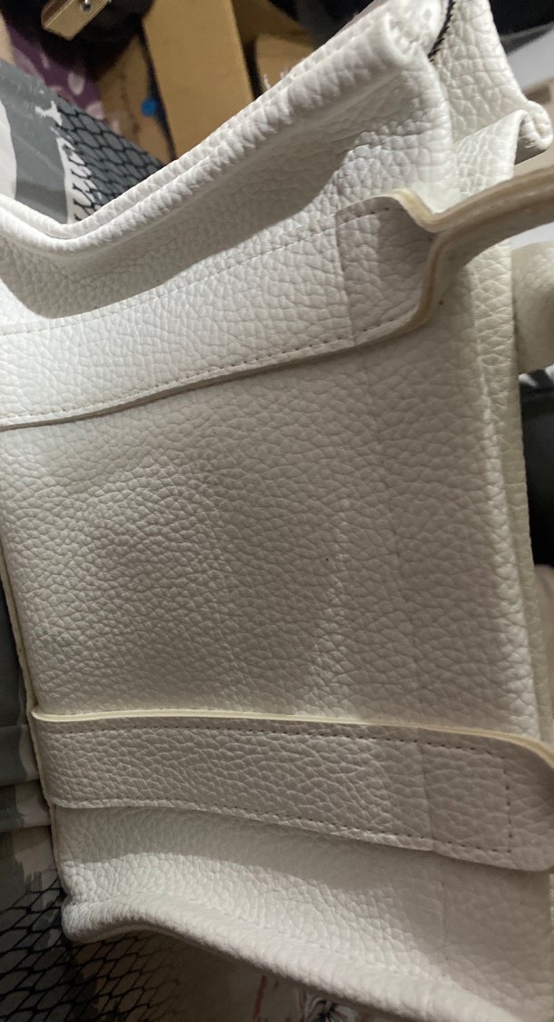 Beyaz Deri Fermuarlı Tote Çanta - Görsel 2