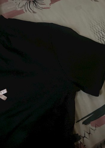 Kız Siyah Kısa Kollu Tişört Fiyonklu - Görsel 2