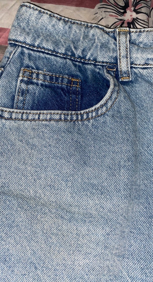 Düğmeli Açık Mavi Mini Denim Şort - Görsel 2