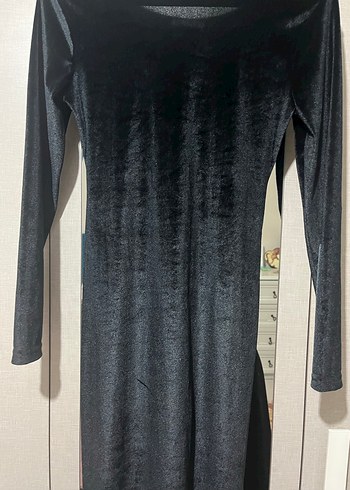 Drapeli Siyah Uzun V Yaka Gotik Abiye - Görsel 3