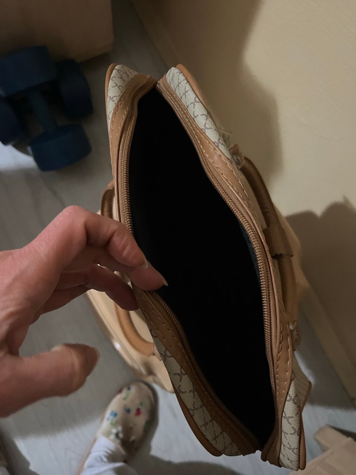 Vintage Yılan Desenli Kahverengi Deri İş Çantası - Görsel 2