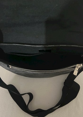 Gri Kare Desenli unisex Deri Çapraz Çanta - Görsel 4