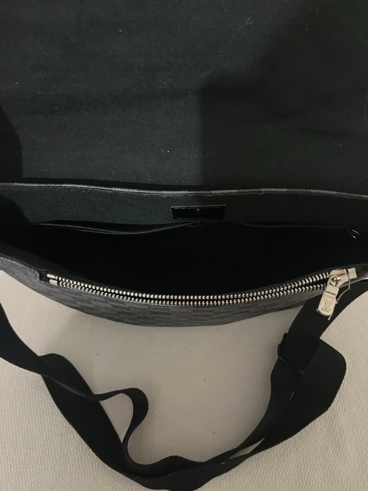 Gri Kare Desenli unisex Deri Çapraz Çanta - Görsel 4