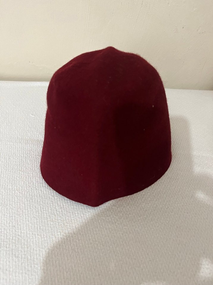 Bordo kaşmir Yün keçe fes Şapka - Görsel 4