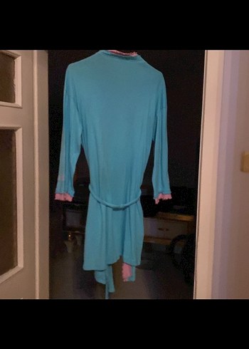 Uzun Kollu Mavi Bohem Kadın Sabahlık - Görsel 2