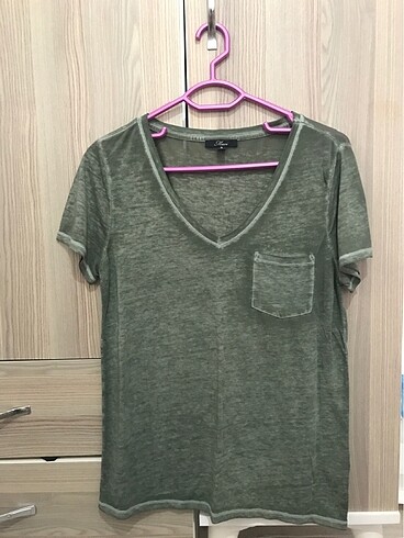 Mavi Tshirt Eskitme Desenli