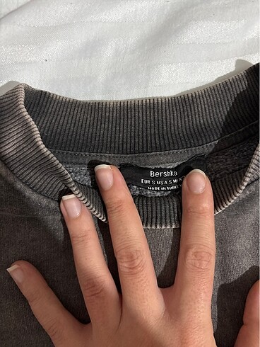 s Beden gri Renk Bershka crop sweatshirt gri