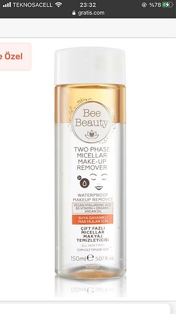 Bee Beauty Makyaj Temizleme Suyu