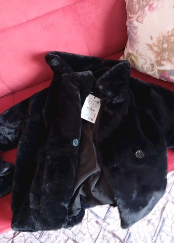 Gri Midi Boy Kadın Peluş Ceket - Görsel 2