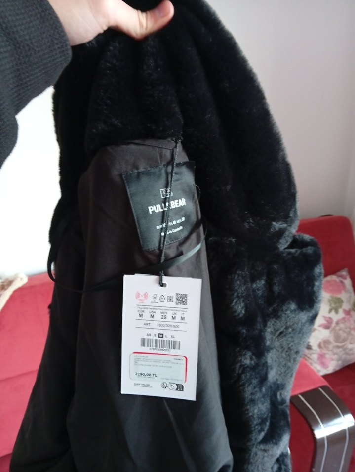 Gri Midi Boy Kadın Peluş Ceket - Görsel 3