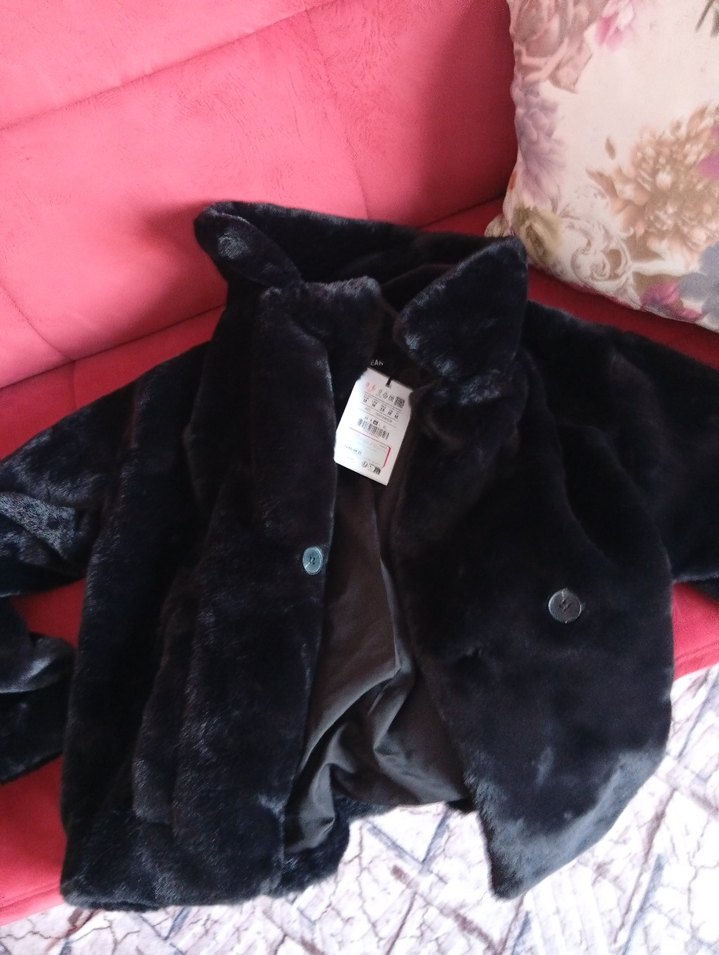 Gri Midi Boy Kadın Peluş Ceket - Görsel 2