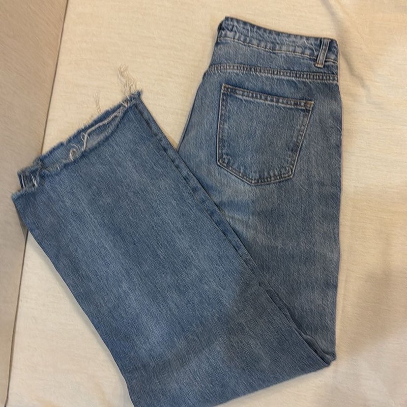 dizleri yırtık wide leg jean - Görsel 4