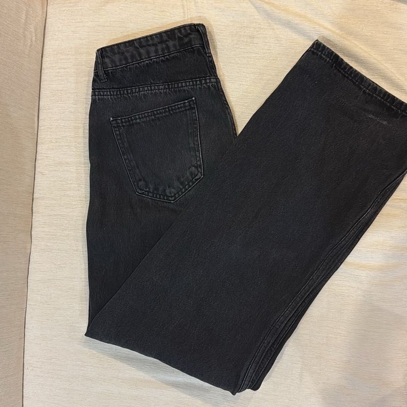 siyah antrasit wide leg jean - Görsel 4