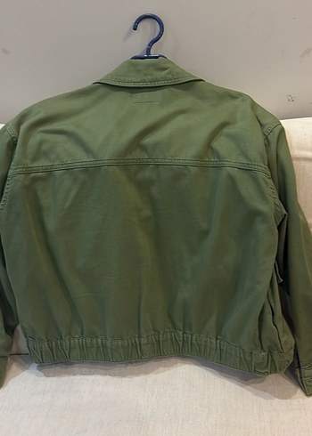 Düğmeli Kısa Kadın Haki Ceket - Görsel 4