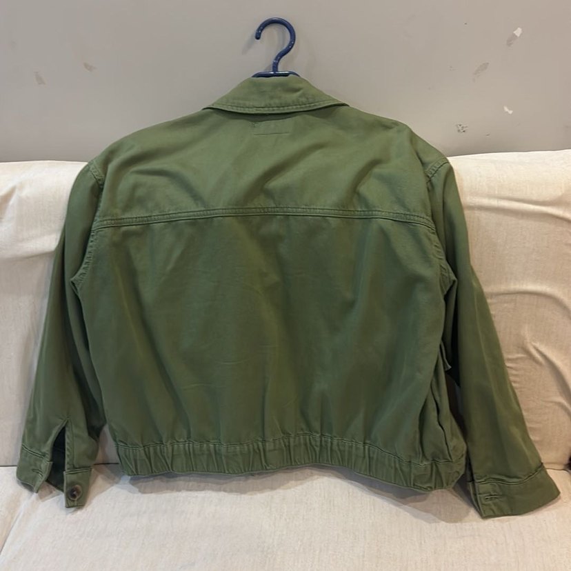 Düğmeli Kısa Kadın Haki Ceket - Görsel 4