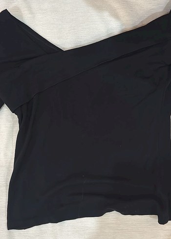 Siyah Uzun Kollu asimetrik bluz - Görsel 3