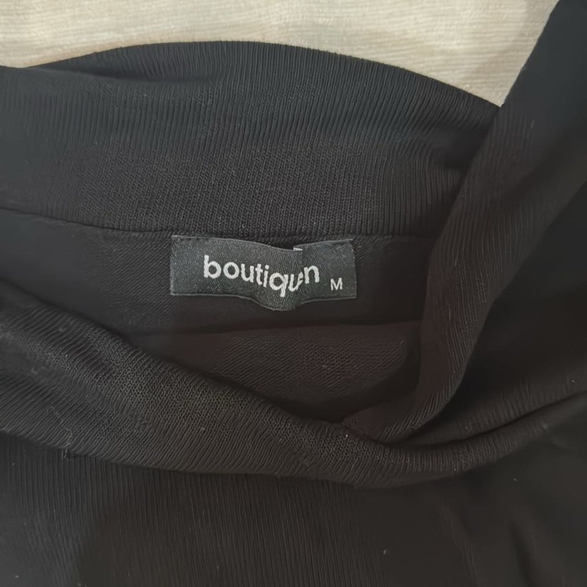 Siyah  Uzun Kollu asimetrik bluz - Görsel 2