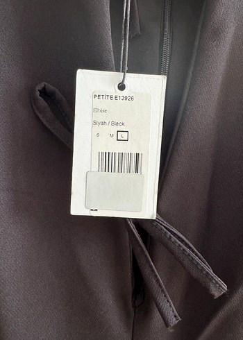 Siyah Drapeli V Yaka Midi Elbise - Görsel 3