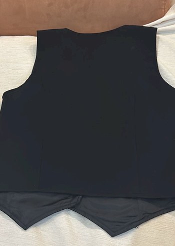 Düğmeli Siyah Kadın Yelek - Görsel 4