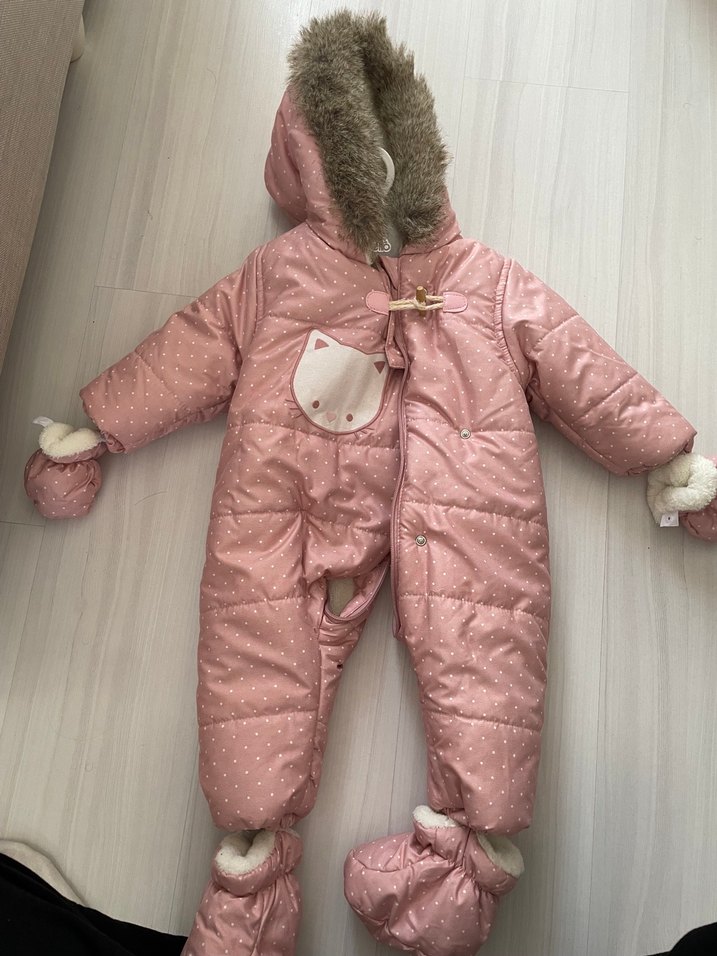 Peluş Detaylı Pembe Astronot Tulum - Görsel 2