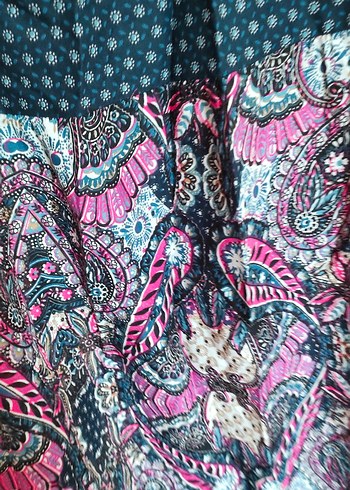 Çok Renkli Bohem Uzun Elbise  uyumlu sadecebir kaç defa giyildi - Görsel 3