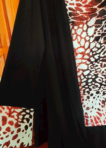 Desenli Siyah Uzun kadın Tunik - Görsel 3