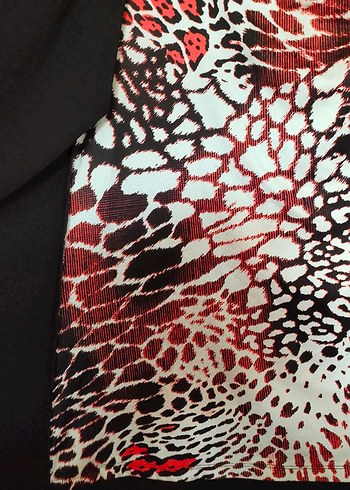 Desenli Siyah Uzun kadın Tunik - Görsel 2