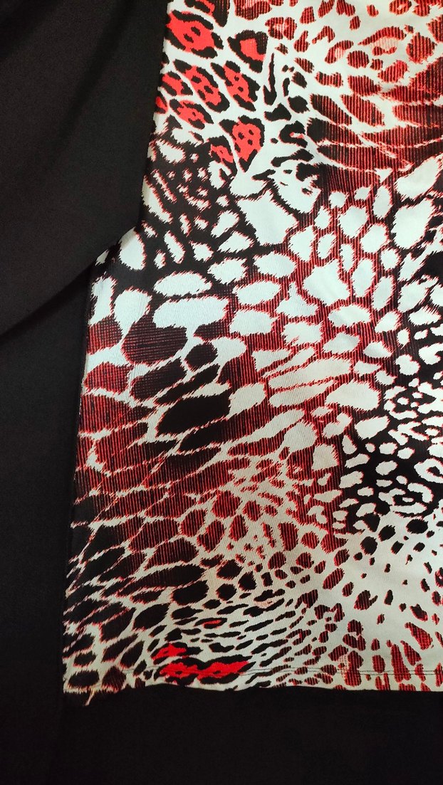 Desenli Siyah Uzun kadın Tunik - Görsel 2