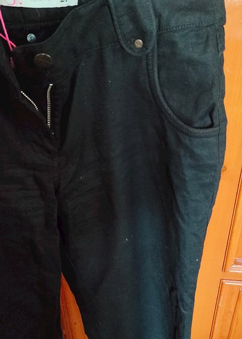 Siyah Keten Bol Kesim Kemerli Kadın Pantolon - Görsel 2