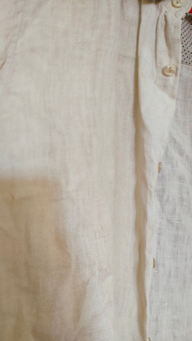 Düğmeli Bej Keten erkek Gömlek - Görsel 2