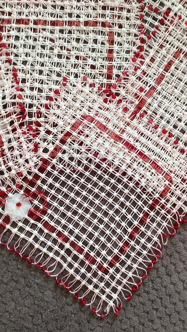 Nakışlı BohemKırmızı ortasehpaÖrtüsü TV örtüsü 6 adet raf örtüsü - Görsel 2