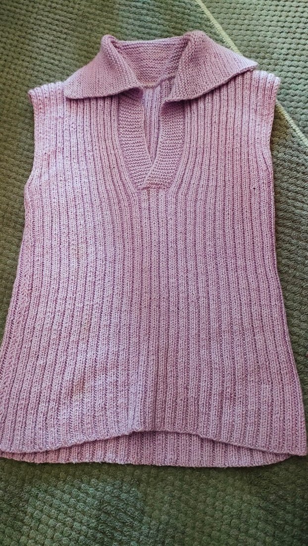 lila V Yaka Triko Süveter - Görsel 2