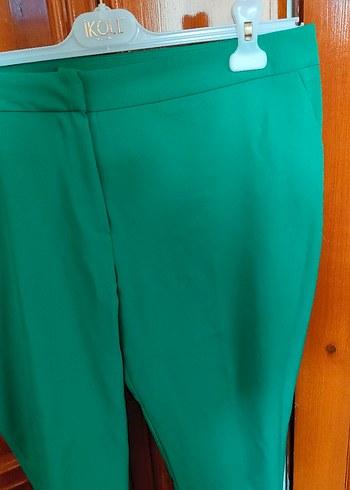Yeşil Midi Kumaş Pantolon - Görsel 2