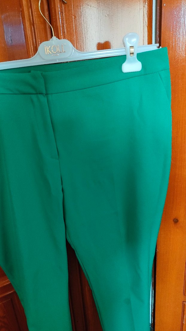 Yeşil Midi Kumaş Pantolon - Görsel 2