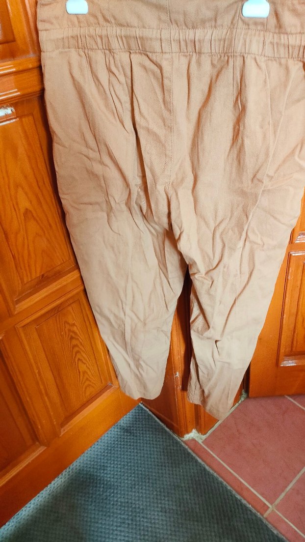 Camel Pamuklu Midi Kadın Pantolon - Görsel 3