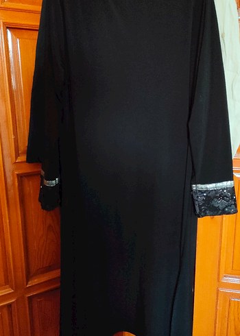 Nakışlı Siyah Uzun Kollu Uzun ferace - Görsel 4