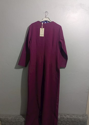 fuşya Uzun Kollu Drapeli Uzun Elbise - Görsel 2