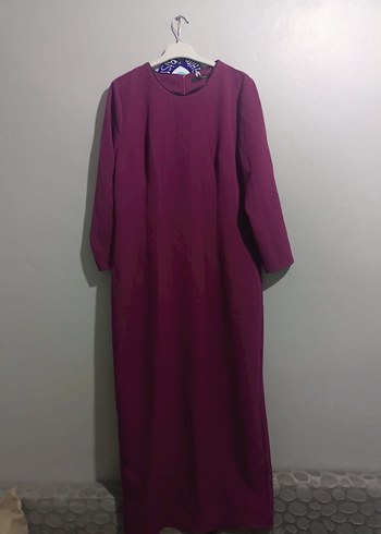 fuşya Uzun Kollu Drapeli Uzun Elbise - Görsel 3