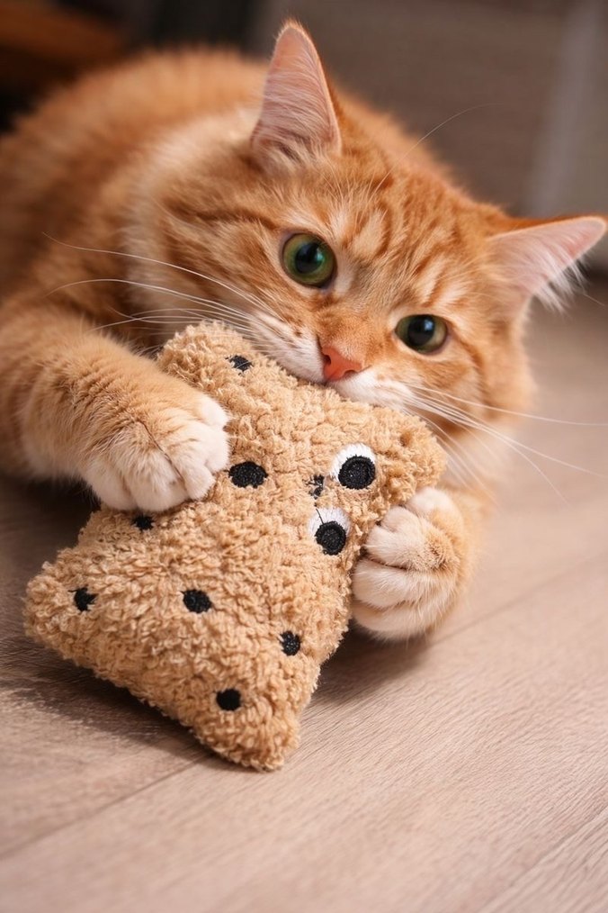 Siyah desenli kedi köpek peluş oyuncak - Görsel 2