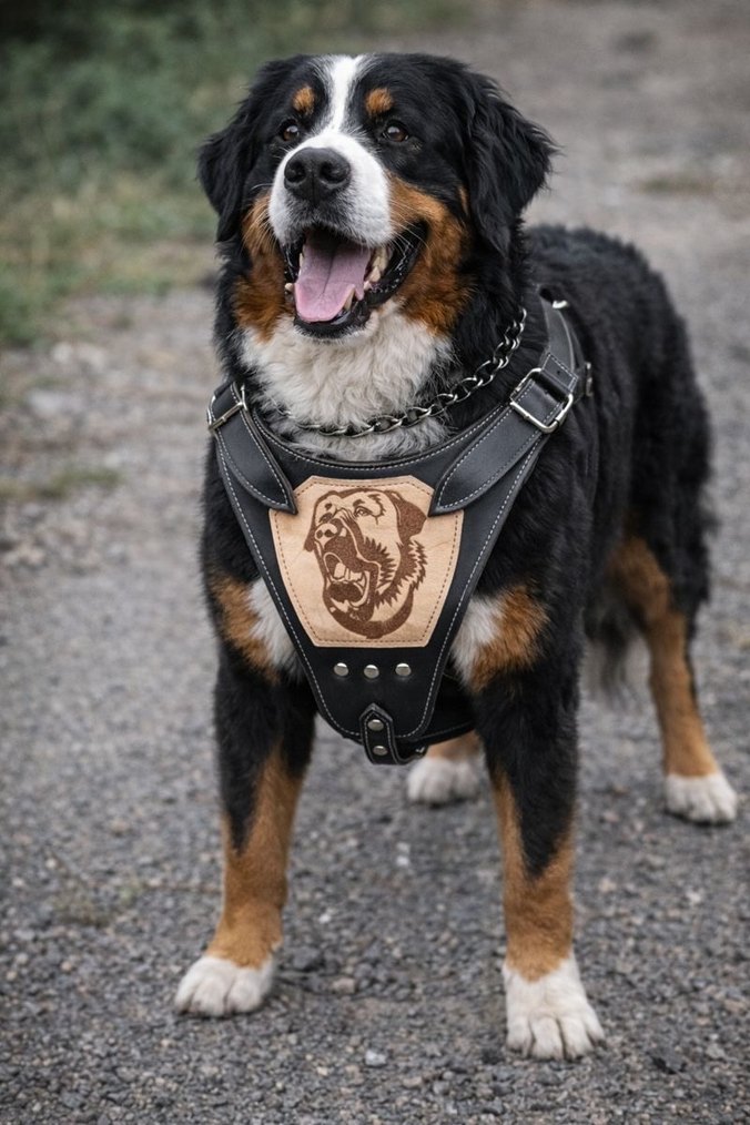 Köpek için Deri Göğüs Tasması - Görsel 2